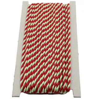 Pale Mint Green and Red 2-Ply Twisted Macrame Cord sample, design MT-5374B50D, view 7
