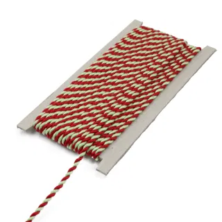 Pale Mint Green and Red 2-Ply Twisted Macrame Cord sample, design MT-5374B50D, view 8