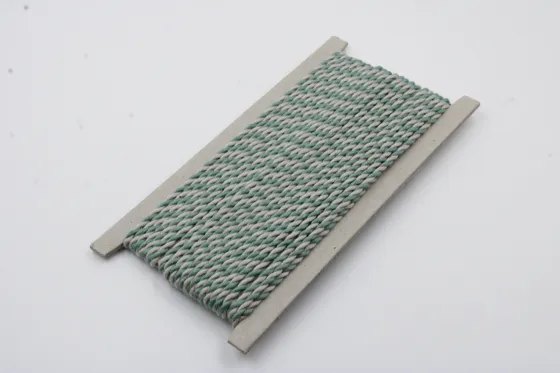 Teal Green and Grey-White 2-Ply Twisted Macrame Cord