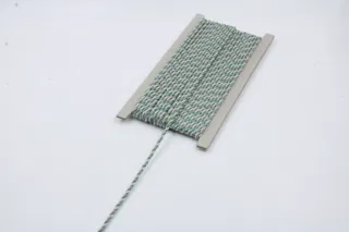 Teal Green and Grey-White 2-Ply Twisted Macrame Cord sample, design MT-67F20D4E, view 4