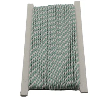 Teal Green and Grey-White 2-Ply Twisted Macrame Cord sample, design MT-67F20D4E, view 6