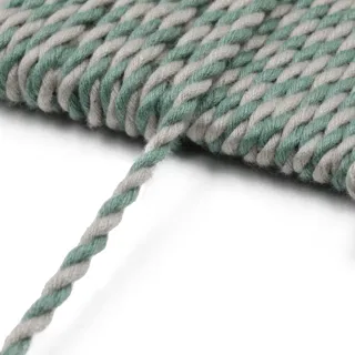Teal Green and Grey-White 2-Ply Twisted Macrame Cord sample, design MT-67F20D4E, view 8