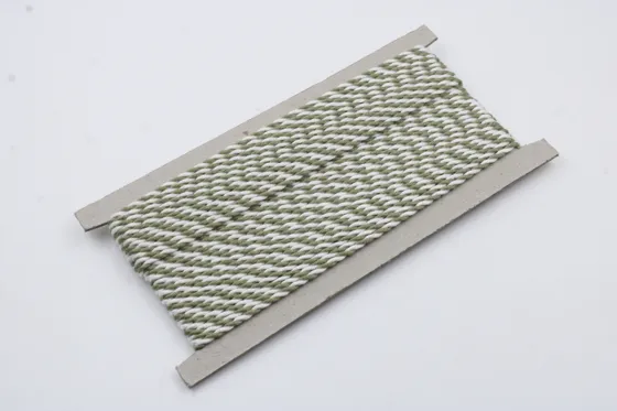 Olive Green and White 2-Ply Twisted Macrame Cord