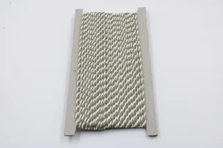 Olive Green and White 2-Ply Twisted Macrame Cord sample, design MT-55883F0B, view 2