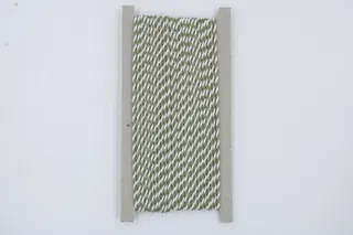 Olive Green and White 2-Ply Twisted Macrame Cord sample, design MT-55883F0B, view 3