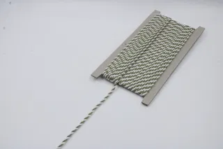 Olive Green and White 2-Ply Twisted Macrame Cord sample, design MT-55883F0B, view 4