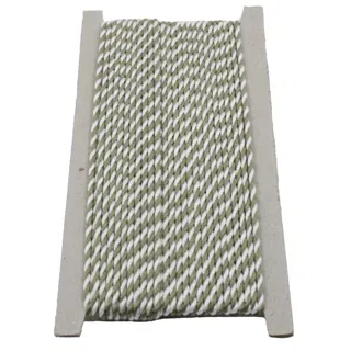 Olive Green and White 2-Ply Twisted Macrame Cord sample, design MT-55883F0B, view 8