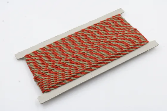 Khaki and Red 2-Ply Twisted Macrame Cord