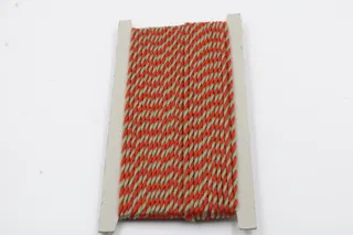 Khaki and Red 2-Ply Twisted Macrame Cord sample, design MT-5FDCFC16, view 2
