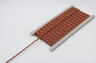 Khaki and Red 2-Ply Twisted Macrame Cord sample, design MT-5FDCFC16, view 3