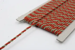 Khaki and Red 2-Ply Twisted Macrame Cord sample, design MT-5FDCFC16, view 4