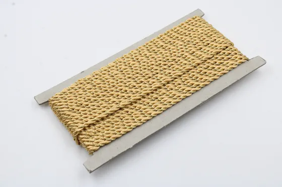 Light Golden Yellow Metallic 2-Ply Twisted Macrame Cord