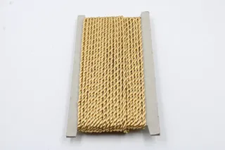 Light Golden Yellow Metallic 2-Ply Twisted Macrame Cord sample, design MT-1C30A9DA, view 2