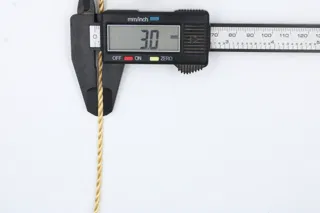 Light Golden Yellow Metallic 2-Ply Twisted Macrame Cord sample, design MT-1C30A9DA, view 5
