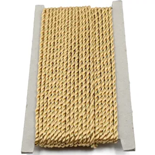 Light Golden Yellow Metallic 2-Ply Twisted Macrame Cord sample, design MT-1C30A9DA, view 7