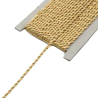 Light Golden Yellow Metallic 2-Ply Twisted Macrame Cord sample, design MT-1C30A9DA, view 8