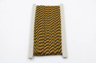 Mango Yellow and Black 2-Ply Twisted Macrame Cord sample, design MT-97D4757A, view 2