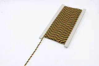 Mango Yellow and Black 2-Ply Twisted Macrame Cord sample, design MT-97D4757A, view 3