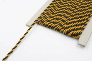 Mango Yellow and Black 2-Ply Twisted Macrame Cord sample, design MT-97D4757A, view 4