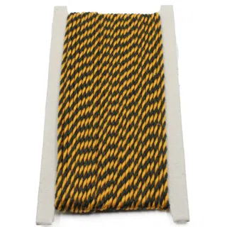 Mango Yellow and Black 2-Ply Twisted Macrame Cord sample, design MT-97D4757A, view 7