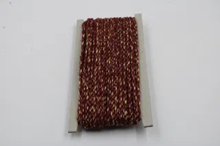 Maroon and Gold Metallic 2-Ply Twisted Macrame Cord sample, design MT-0F855AFF, view 2