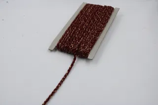 Maroon and Gold Metallic 2-Ply Twisted Macrame Cord sample, design MT-0F855AFF, view 3