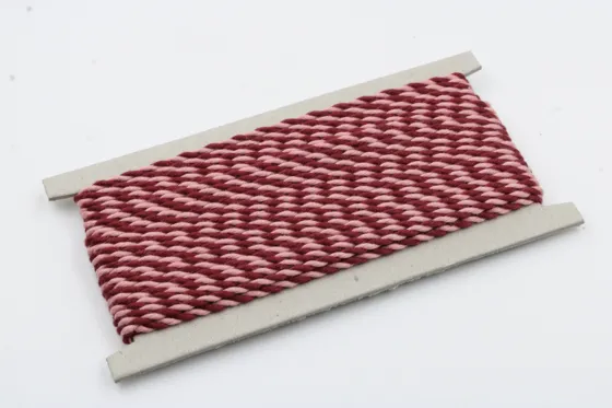 Maroon and Dusty Pink 2-Ply Twisted Macrame Cord