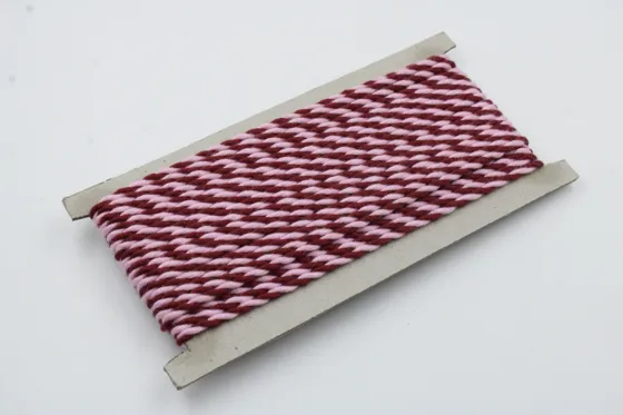 Maroon and Lilac Powder Pink 2-Ply Twisted Macrame Cord