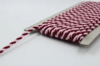 Maroon and Lilac Powder Pink 2-Ply Twisted Macrame Cord sample, design MT-BEC5A257, view 4