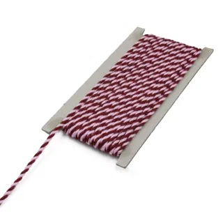 Maroon and Lilac Powder Pink 2-Ply Twisted Macrame Cord sample, design MT-BEC5A257, view 8