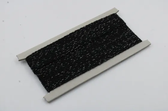Black and Silver Metallic 2-Ply Twisted Macrame Cord