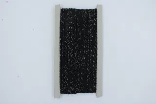 Black and Silver Metallic 2-Ply Twisted Macrame Cord sample, design MT-788FEB0F, view 2