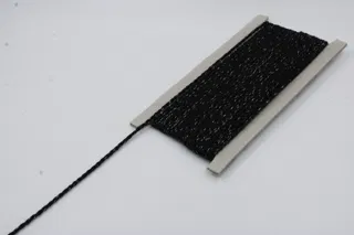 Black and Silver Metallic 2-Ply Twisted Macrame Cord sample, design MT-788FEB0F, view 3