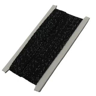 Black and Silver Metallic 2-Ply Twisted Macrame Cord sample, design MT-788FEB0F, view 6