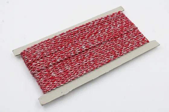 Red and Silver-White 2-Ply Twisted Macrame Cord