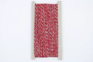 Red and Silver-White 2-Ply Twisted Macrame Cord sample, design MT-D3FEF1EC, view 2