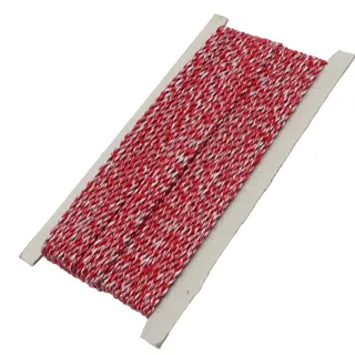 Red and Silver-White 2-Ply Twisted Macrame Cord sample, design MT-D3FEF1EC, view 7