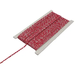 Red and Silver-White 2-Ply Twisted Macrame Cord sample, design MT-D3FEF1EC, view 9