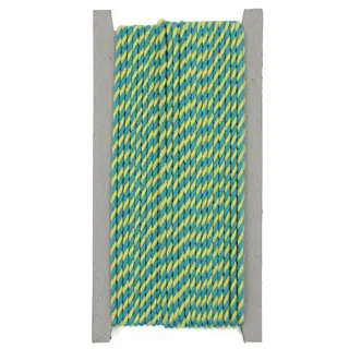 Lime Green and Teal Blue 2-Ply Twisted Macrame Cord sample, design MT-004BE368, view 10