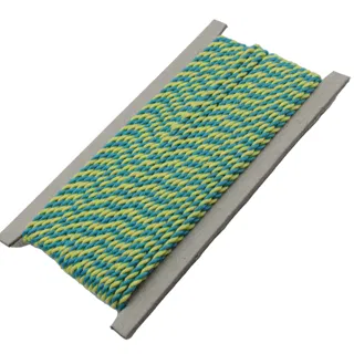 Lime Green and Teal Blue 2-Ply Twisted Macrame Cord sample, design MT-004BE368, view 11