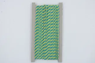 Lime Green and Teal Blue 2-Ply Twisted Macrame Cord sample, design MT-004BE368, view 2