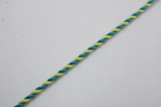 Lime Green and Teal Blue 2-Ply Twisted Macrame Cord sample, design MT-004BE368, view 5
