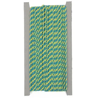 Lime Green and Teal Blue 2-Ply Twisted Macrame Cord sample, design MT-004BE368, view 8
