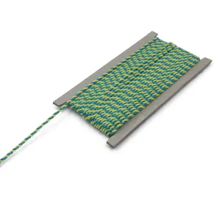Lime Green and Teal Blue 2-Ply Twisted Macrame Cord sample, design MT-004BE368, view 9