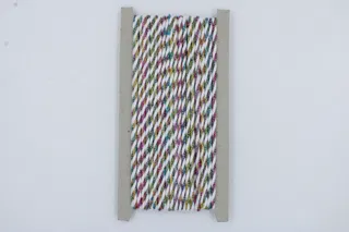 White and Multicolour Metallic 2-Ply Twisted Macrame Cord sample, design MT-4E0D6CED, view 2