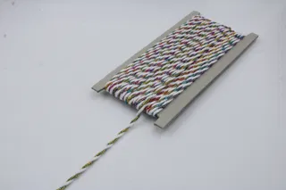 White and Multicolour Metallic 2-Ply Twisted Macrame Cord sample, design MT-4E0D6CED, view 3