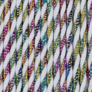 White and Multicolour Metallic 2-Ply Twisted Macrame Cord sample, design MT-4E0D6CED, view 8