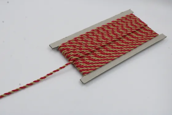 Mustard and Red 2-Ply Twisted Macrame Cord