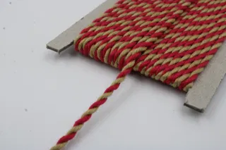 Mustard and Red 2-Ply Twisted Macrame Cord sample, design MT-C3055D2A, view 2