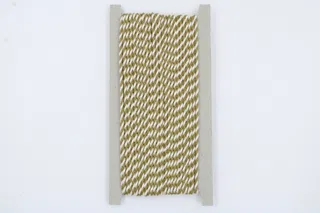Olive Mustard and Off White 2-Ply Twisted Macrame Cord sample, design MT-10C1171F, view 2